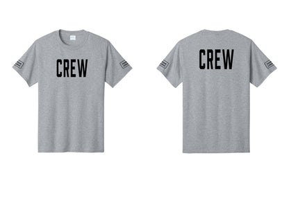 NYC Factory Custom Work Crew Uniform Tee with Your Logo (Classic) - Front + Back + Your Logo Sleeves - Athletic Heather