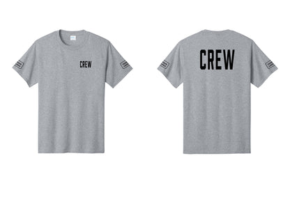 NYC Factory Custom Work Crew Uniform Tee with Your Logo (Classic) - Chest + Back + Your Logo Sleeves - Athletic Heather