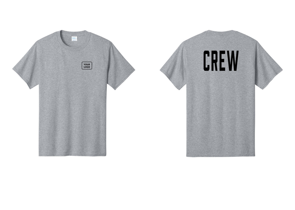 NYC Factory Custom Work Crew Uniform Tee with Your Logo (Classic) - Your Logo + Back - Athletic Heather