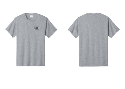NYC Factory Custom Logo Crew T-Shirt, Condensed Lettering - Your Logo Only - Athletic Heather
