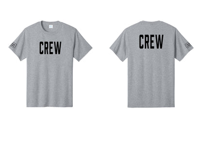 NYC Factory Custom Work Crew Uniform Tee with Your Logo (Classic) - Front + Back + Your Logo Sleeve - Athletic Heather