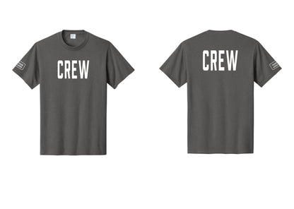 NYC Factory Custom Work Crew Uniform Tee with Your Logo (Classic) - Front + Back + Your Logo Sleeve - Charcoal