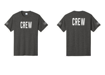 NYC Factory Custom Work Crew Uniform Tee with Your Logo (Classic) - Front + Back + Your Logo Sleeves - Dark Heather Grey