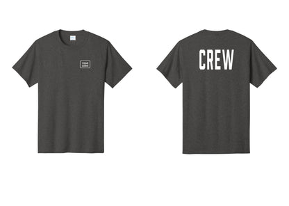 NYC Factory Custom Work Crew Uniform Tee with Your Logo (Classic) - Your Logo + Back - Dark Heather Grey