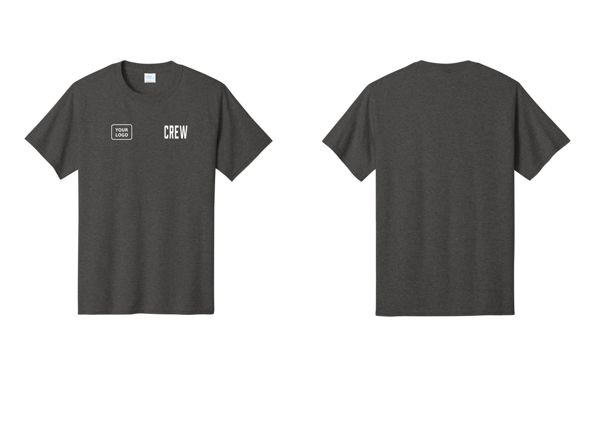 NYC Factory Custom Work Crew Uniform Tee with Your Logo (Classic) - CREW + Your Logo - Dark Heather Grey