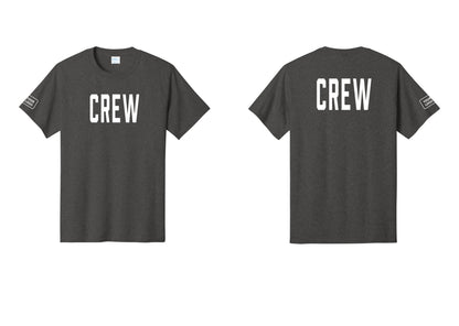 NYC Factory Custom Work Crew Uniform Tee with Your Logo (Classic) - Front + Back + Your Logo Sleeve - Dark Heather Grey