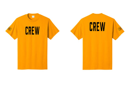 NYC Factory Custom Work Crew Uniform Tee with Your Logo (Classic) - Front + Back + Your Logo Sleeve - Gold