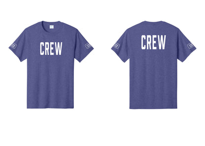 NYC Factory Custom Work Crew Uniform Tee with Your Logo (Classic) - Front + Back + Your Logo Sleeves - Heather Purple