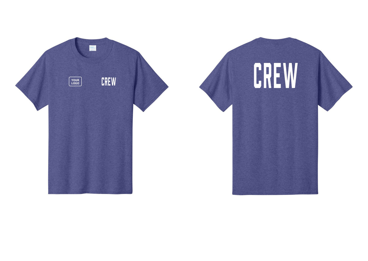 NYC Factory Custom Work Crew Uniform Tee with Your Logo (Classic) - CREW + Your Logo + Back - Heather Purple