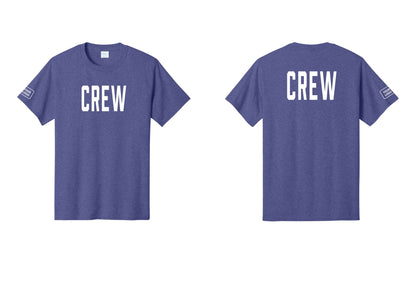 NYC Factory Custom Work Crew Uniform Tee with Your Logo (Classic) - Front + Back + Your Logo Sleeve - Heather Purple