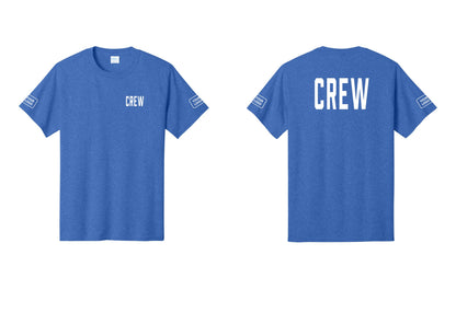 NYC Factory Custom Work Crew Uniform Tee with Your Logo (Classic) - Chest + Back + Your Logo Sleeves - Heather Royal