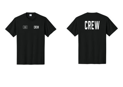 NYC Factory Custom Work Crew Uniform Tee with Your Logo (Classic) - CREW + Your Logo + Back - Black