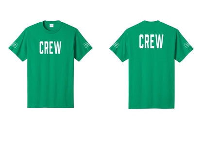 NYC Factory Custom Work Crew Uniform Tee with Your Logo (Classic) - Front + Back + Your Logo Sleeves - Kelly