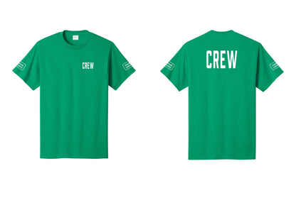 NYC Factory Custom Logo Crew T-Shirt, Condensed Lettering - Chest + Back + Your Logo Sleeves - Kelly