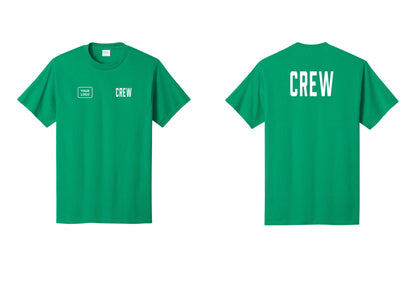 NYC Factory Custom Logo Crew T-Shirt, Condensed Lettering - CREW + Your Logo + Back - Kelly
