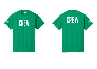 NYC Factory Custom Work Crew Uniform Tee with Your Logo (Classic) - Front + Back + Your Logo Sleeve - Kelly