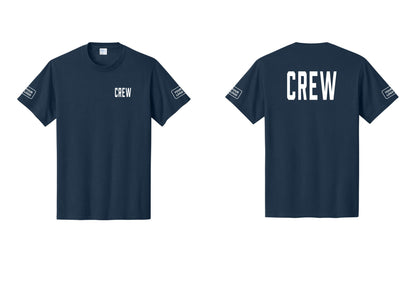 NYC Factory Custom Work Crew Uniform Tee with Your Logo (Classic) - Chest + Back + Your Logo Sleeves - Navy