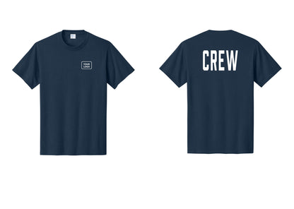 NYC Factory Custom Work Crew Uniform Tee with Your Logo (Classic) - Your Logo + Back - Navy