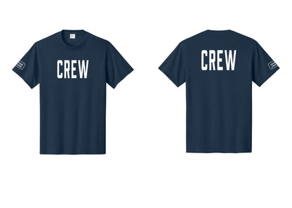 NYC Factory Custom Work Crew Uniform Tee with Your Logo (Classic) - Front + Back + Your Logo Sleeve - Navy