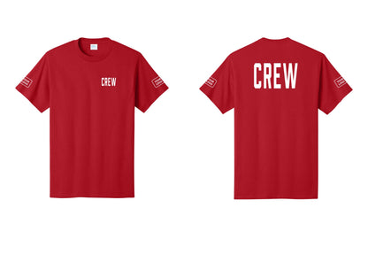 NYC Factory Custom Work Crew Uniform Tee with Your Logo (Classic) - Chest + Back + Your Logo Sleeves - Red