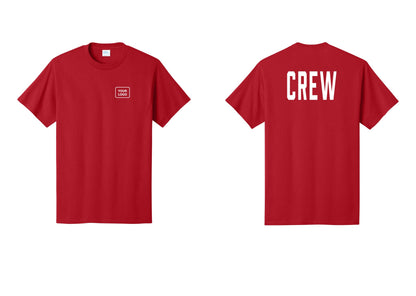 NYC Factory Custom Work Crew Uniform Tee with Your Logo (Classic) - Your Logo + Back - Red