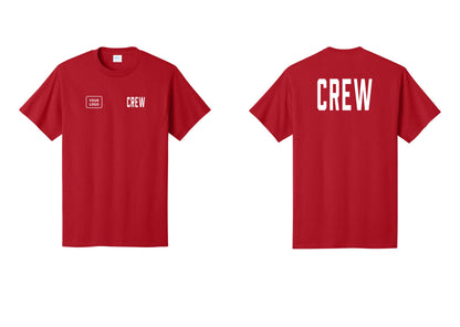 NYC Factory Custom Work Crew Uniform Tee with Your Logo (Classic) - CREW + Your Logo + Back - Red