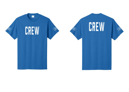 NYC Factory Custom Work Crew Uniform Tee with Your Logo (Classic) - Front + Back + Your Logo Sleeves - Royal