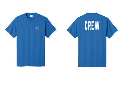 NYC Factory Custom Work Crew Uniform Tee with Your Logo (Classic) - Your Logo + Back - Royal