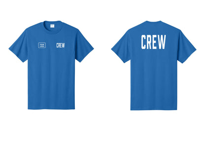 NYC Factory Custom Work Crew Uniform Tee with Your Logo (Classic) - CREW + Your Logo + Back - Royal