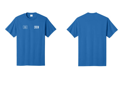 NYC Factory Custom Logo Crew T-Shirt, Condensed Lettering - CREW + Your Logo - Royal