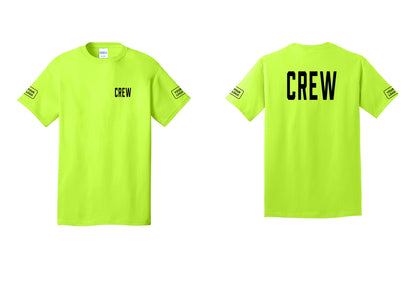 NYC Factory Custom Work Crew Uniform Tee with Your Logo (Classic) - Chest + Back + Your Logo Sleeves - Safety Green