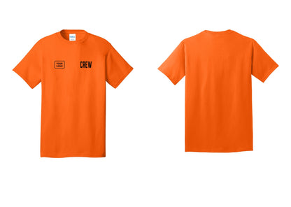 NYC Factory Custom Work Crew Uniform Tee with Your Logo (Classic) - CREW + Your Logo - Safety Orange