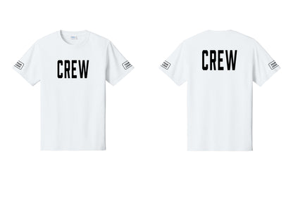 NYC Factory Custom Work Crew Uniform Tee with Your Logo (Classic) - Front + Back + Your Logo Sleeves - White