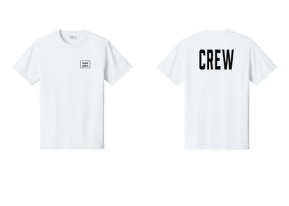 NYC Factory Custom Work Crew Uniform Tee with Your Logo (Classic) - Your Logo + Back - White