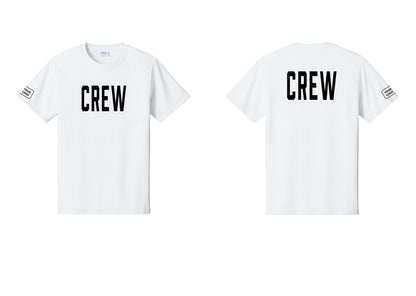 NYC Factory Custom Work Crew Uniform Tee with Your Logo (Classic) - Front + Back + Your Logo Sleeve - White