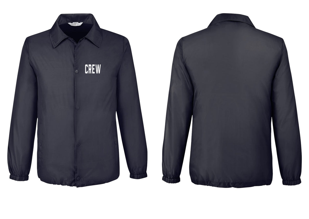 NYC Factory Crew Snap-Front Coaches Jacket for Event Staff & Production Teams (Classic) - Chest Only - Black