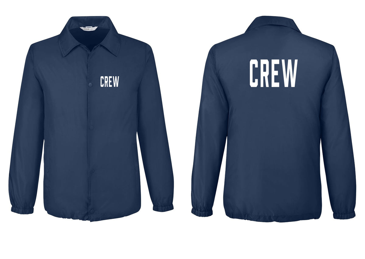 NYC Factory Crew Snap-Front Coaches Jacket for Event Staff & Production Teams (Classic) - Chest + Back - Sport Dark Navy