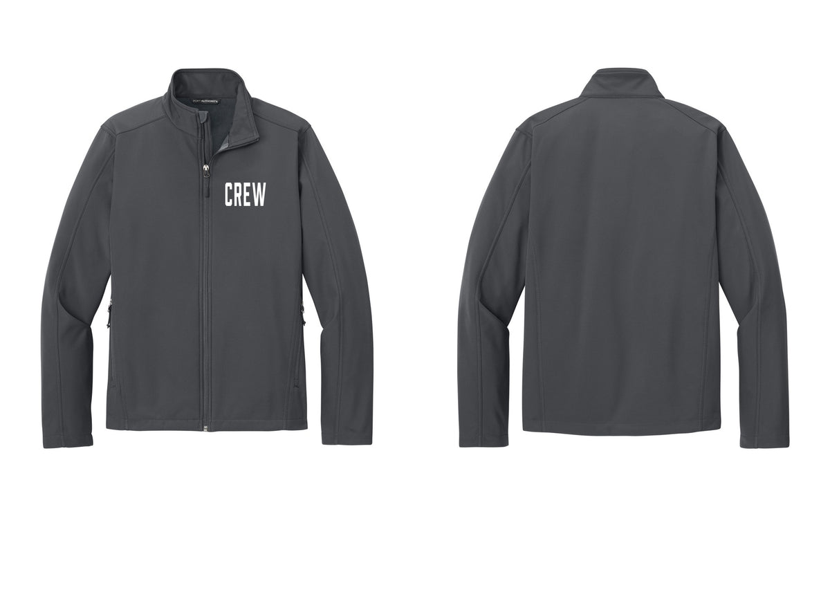 NYC Factory Crew Soft Shell Jacket for Event Staff & Production Teams (Classic) - Chest Only - Battleship Grey