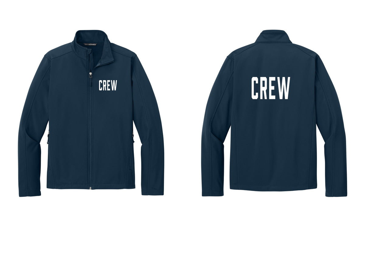 NYC Factory Crew Soft Shell Jacket for Event Staff & Production Teams (Classic) - Chest + Back - Dress Blue Navy
