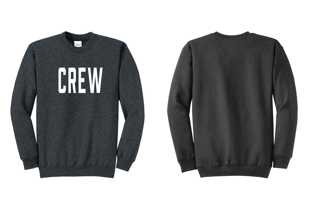 NYC Factory Crew Cotton Fleece Crewneck Sweatshirt for Event Staff & Production Teams (Classic) - Front Only - Dark Heather Grey