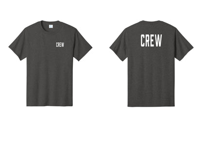 NYC Factory Crew T-Shirt, Condensed Lettering - Chest + Back - Dark Heather Grey