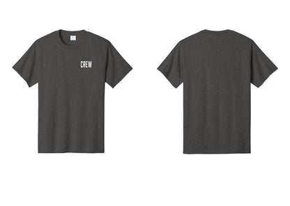 NYC Factory Crew T-Shirt, Condensed Lettering - Chest Only - Dark Heather Grey