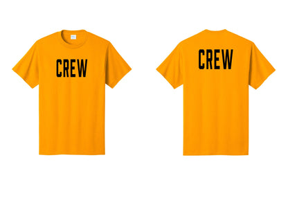 NYC Factory Crew T-Shirt for Event Staff & Production Teams (Classic) - Front + Back - Gold
