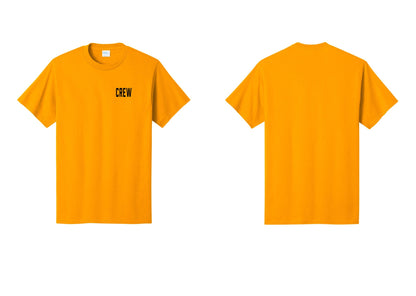 NYC Factory Crew T-Shirt, Condensed Lettering - Chest Only - Gold