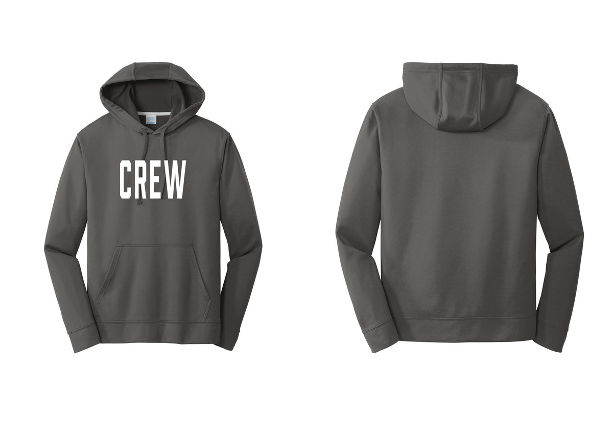 NYC Factory Crew Performance Hooded Fleece Pullover Sweatshirt for Event Staff & Production Teams (Classic) - Front Only - Charcoal