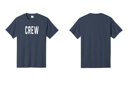 NYC Factory Crew T-Shirt, Condensed Lettering - Front Only - Heather Navy