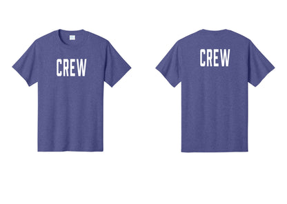 NYC Factory Crew T-Shirt, Condensed Lettering - Front + Back - Heather Purple