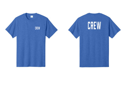 NYC Factory Crew T-Shirt, Condensed Lettering - Chest + Back - Heather Royal