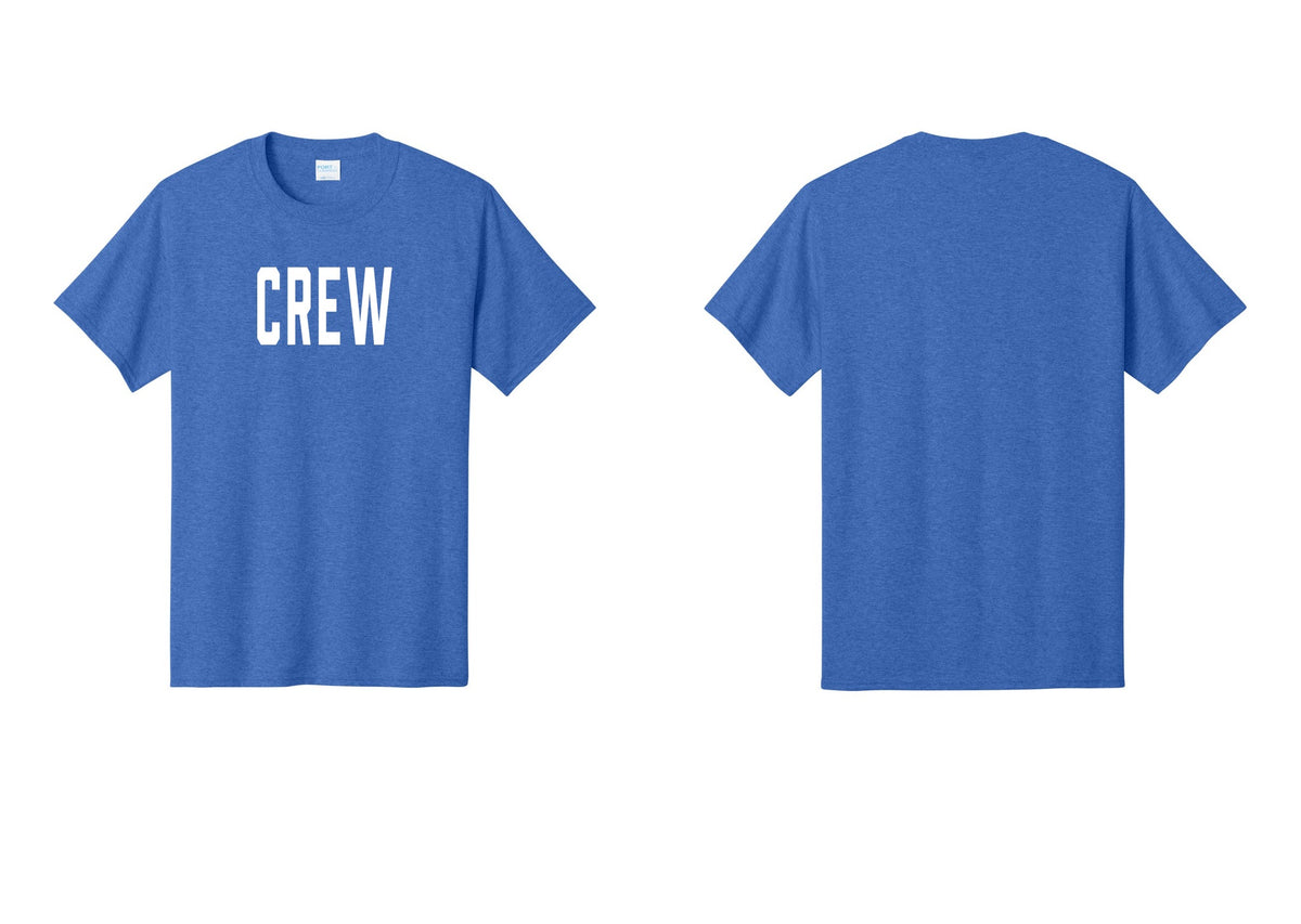 NYC Factory Crew T-Shirt, Condensed Lettering - Front Only - Heather Royal