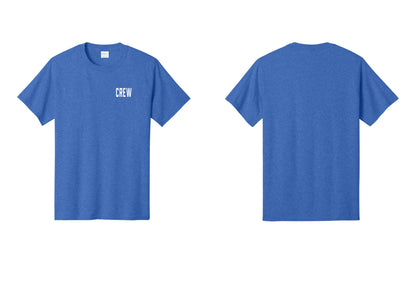 NYC Factory Crew T-Shirt, Condensed Lettering - Chest Only - Heather Royal